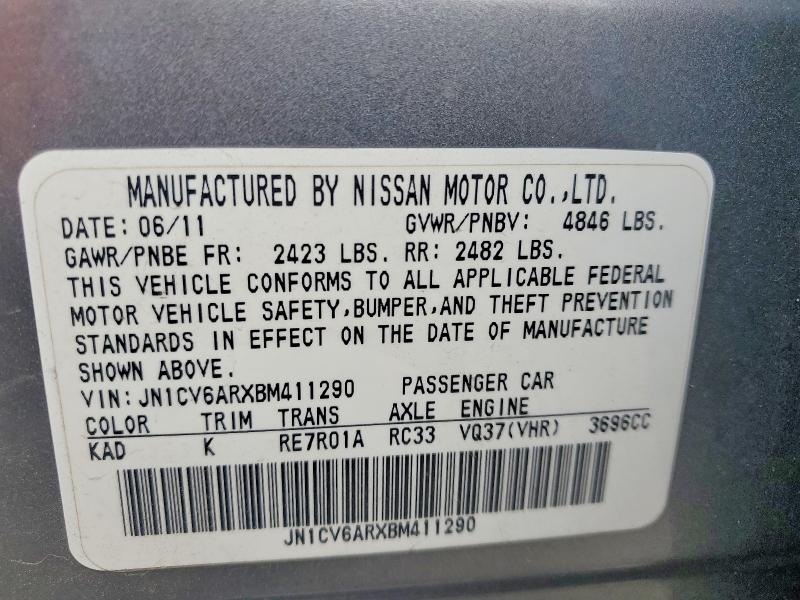 Aukcja sprzedaży 2011 Infiniti G37 Sedan, vin: JN1CV6ARXBM411290, numer aukcji: 51666146