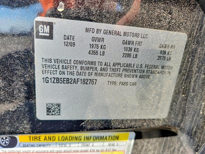 2010 Chevrolet Malibu მანქანა იყიდება აუქციონზე, vin: 1G1ZB5EB2AF182767, აუქციონის ნომერი: 51134226