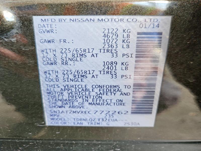 Продаж на аукціоні авто 2014 Nissan Rogue, vin: 5N1AT2MVXEC772262, номер лоту: 50849886