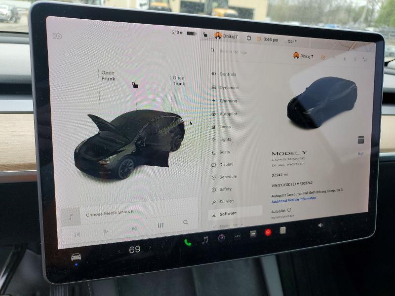 Aukcja sprzedaży 2021 Tesla Model Y, vin: 5YJYGDEEXMF303742, numer aukcji: 49516126