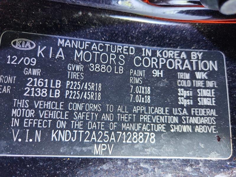 49522306 :رقم المزاد ، KNDJT2A25A7128878 vin ، 2010 Kia Soul مزاد بيع