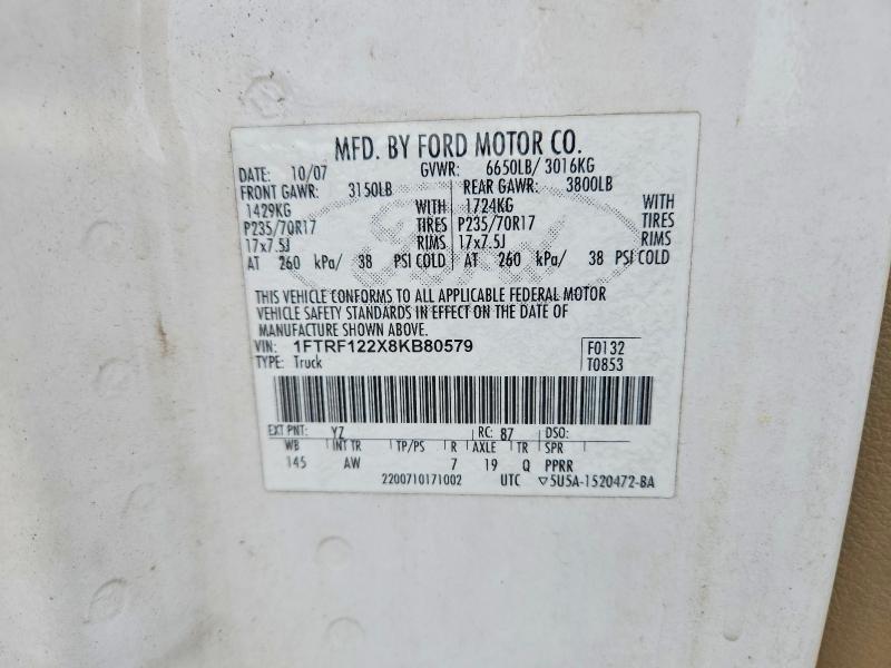 Продаж на аукціоні авто 2008 Ford F150, vin: 1FTRF122X8KB80579, номер лоту: 51633546