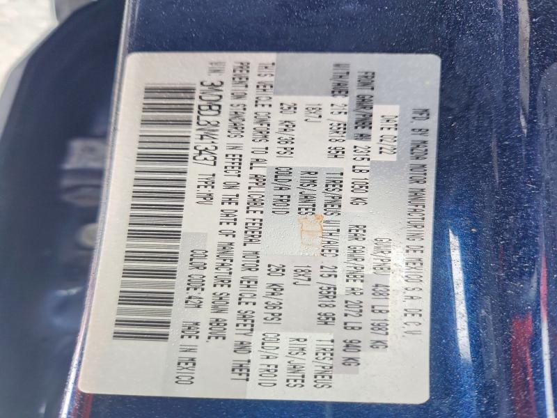 47654556 :رقم المزاد ، 3MVDMBDL8NM413437 vin ، 2022 Mazda Cx-30 مزاد بيع