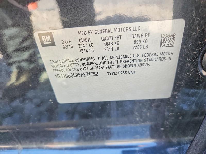 Продажа на аукционе авто 2015 Chevrolet Malibu, vin: 1G11C5SL9FF271752, номер лота: 51161586