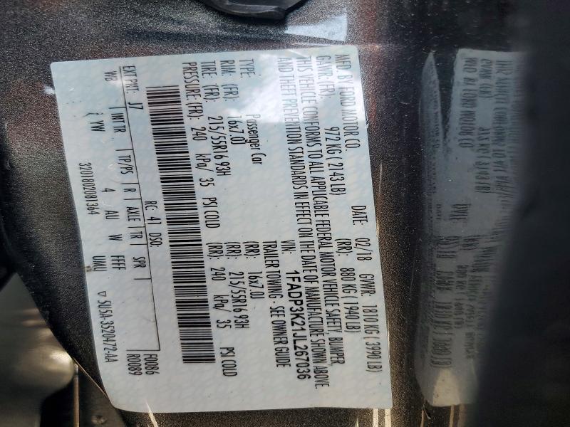 Продажа на аукционе авто 2018 Ford Focus, vin: 1FADP3K21JL267036, номер лота: 48575966