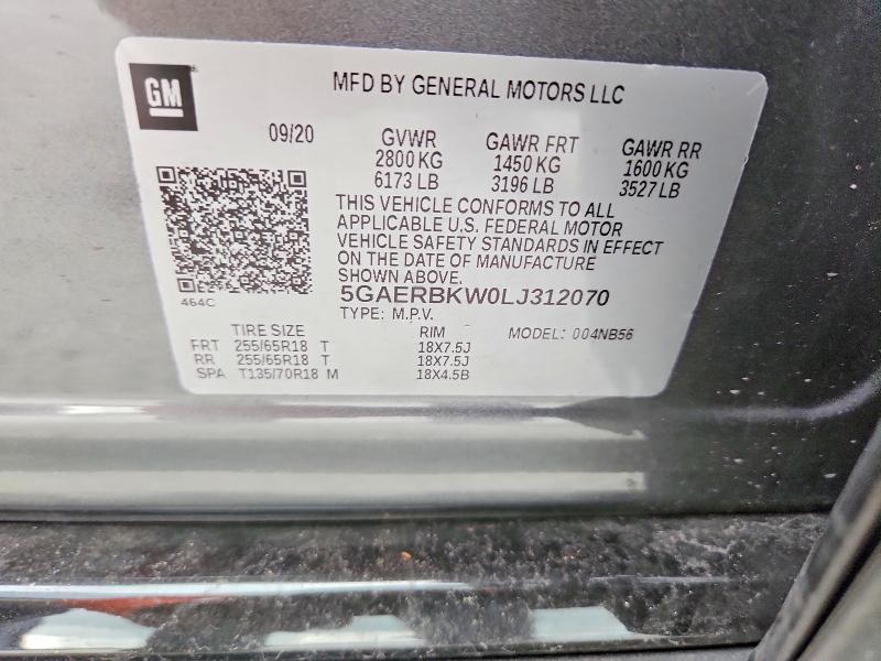 Продаж на аукціоні авто 2020 Buick Enclave, vin: 5GAERBKW0LJ312070, номер лоту: 50804156