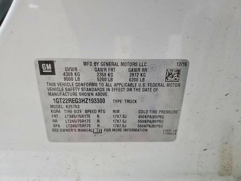 Продаж на аукціоні авто 2017 Gmc Sierra, vin: 1GT22REG3HZ193300, номер лоту: 51447426