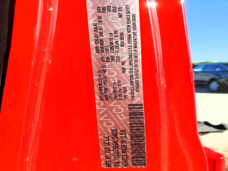 2022 Jeep Gladiator მანქანა იყიდება აუქციონზე, vin: 1C6JJTBG6NL154030, აუქციონის ნომერი: 49745986