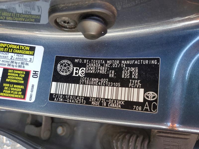 Aukcja sprzedaży 2014 Toyota Corolla, vin: 2T1BURHE4EC123105, numer aukcji: 48308176