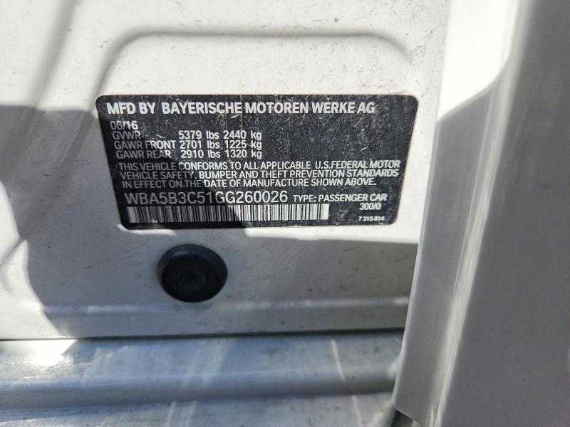 Продажа на аукционе авто 2016 Bmw 535, vin: WBA5B3C51GG260026, номер лота: 50059456