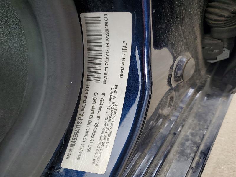 Продажа на аукционе авто 2019 Maserati Ghibli, vin: ZAM57YTL7K1319118, номер лота: 42081066