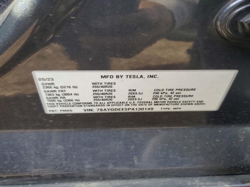 2023 Tesla Model Y მანქანა იყიდება აუქციონზე, vin: 7SAYGDEE5PA130149, აუქციონის ნომერი: 48486946