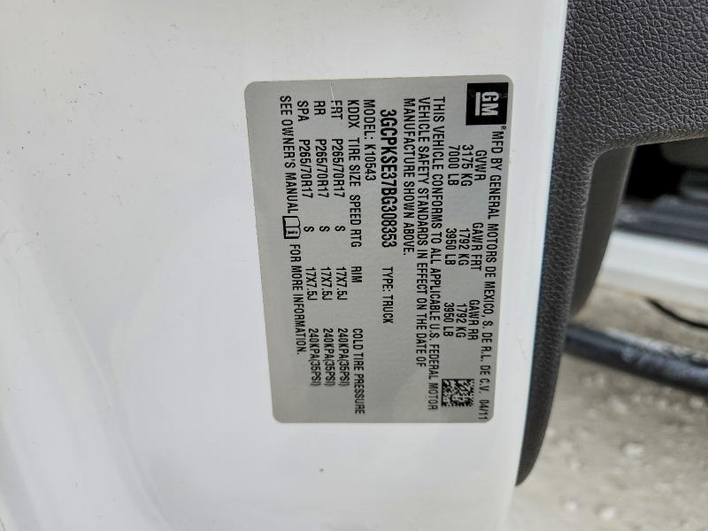 50261656 :رقم المزاد ، 3GCPKSE37BG308353 vin ، 2011 Chevrolet Silverado مزاد بيع