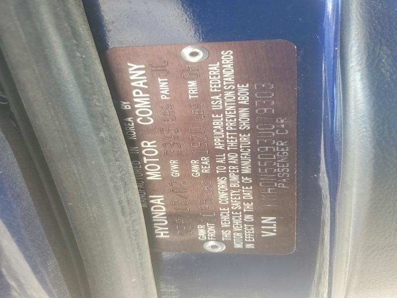 50754806 :رقم المزاد ، KMHDN55D93U079303 vin ، 2003 Hyundai Elantra مزاد بيع