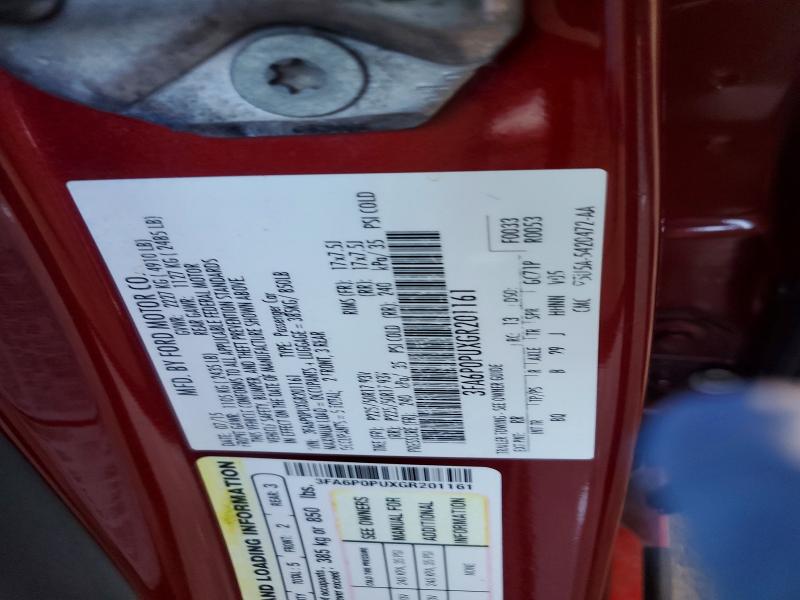 Aukcja sprzedaży 2016 Ford Fusion, vin: 3FA6P0PUXGR201161, numer aukcji: 50964476