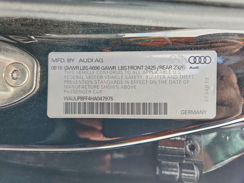 Aukcja sprzedaży 2017 Audi A3, vin: WAUUPBFF4HA047975, numer aukcji: 51210136