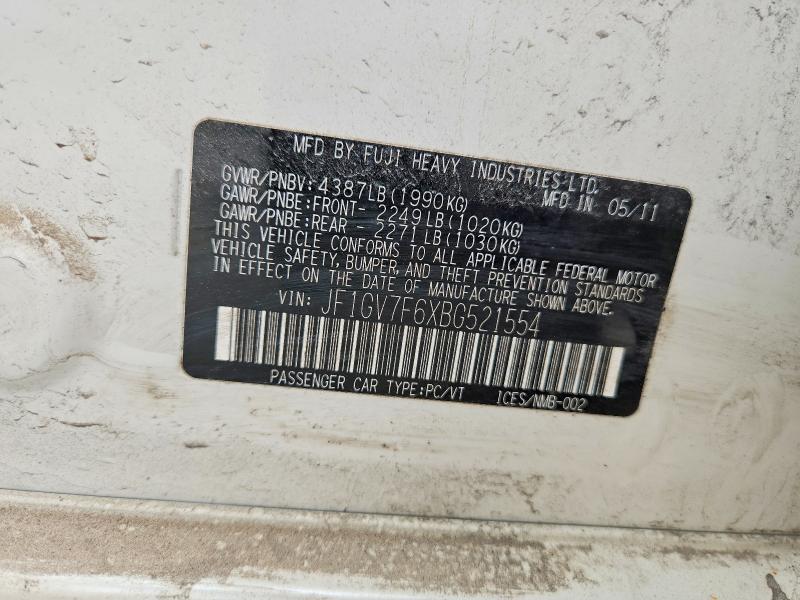 Aukcja sprzedaży 2011 Subaru Impreza, vin: JF1GV7F6XBG521554, numer aukcji: 51041336