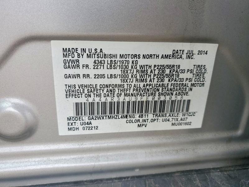 Продаж на аукціоні авто 2015 Mitsubishi Outlander Sport, vin: 4A4AR3AU9FE003058, номер лоту: 49709596