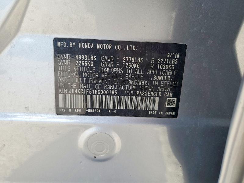 52001776 :رقم المزاد ، JH4KC1F51HC000185 vin ، 2017 Acura Rlx مزاد بيع