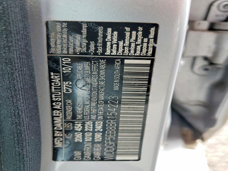 Продаж на аукціоні авто 2011 Mercedes-benz C, vin: WDDGF5EB8BR154223, номер лоту: 46776026