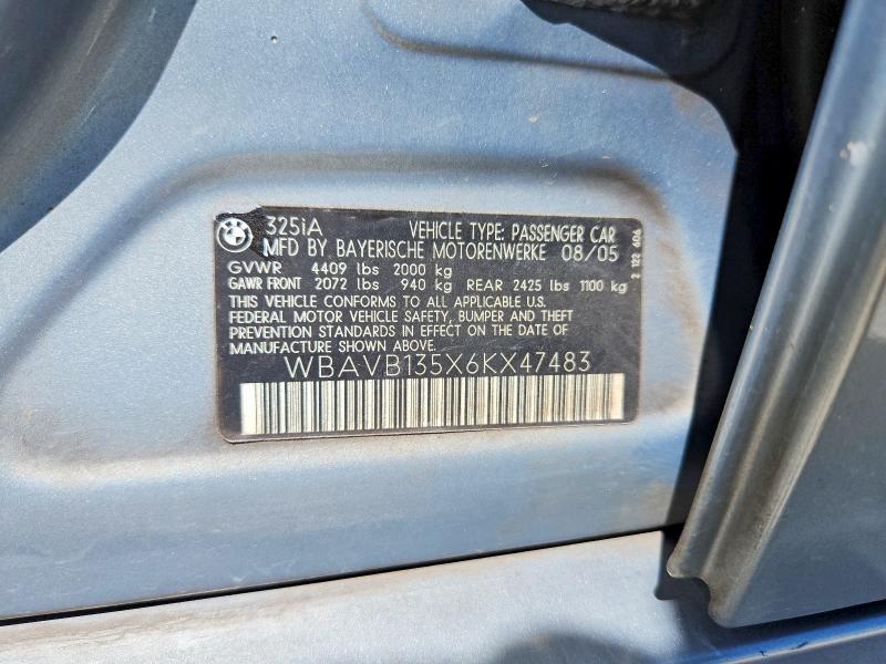 Продажа на аукционе авто 2006 Bmw 325, vin: WBAVB135X6KX47483, номер лота: 48701106