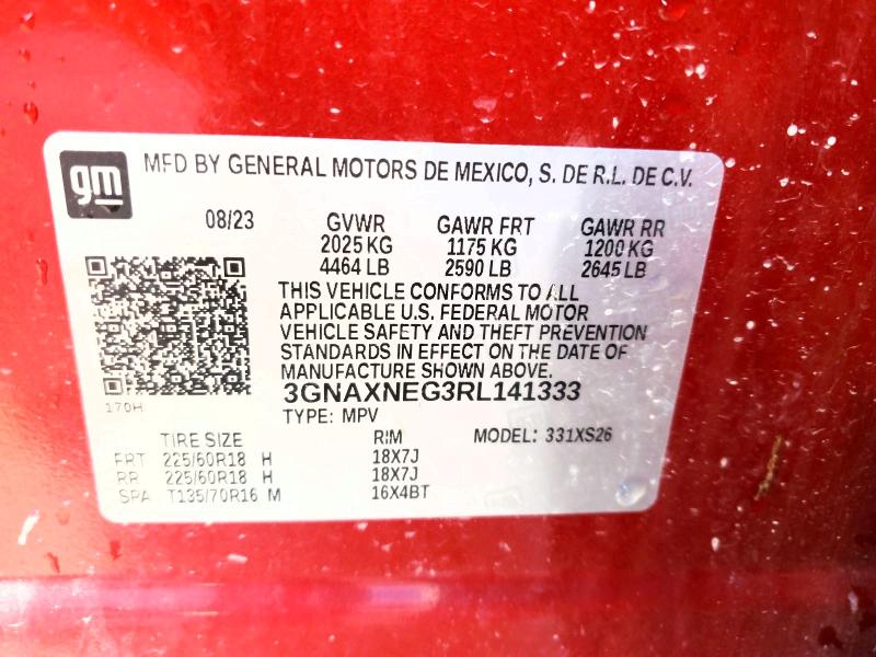 Aukcja sprzedaży 2024 Chevrolet Equinox, vin: 3GNAXNEG3RL141333, numer aukcji: 50769926