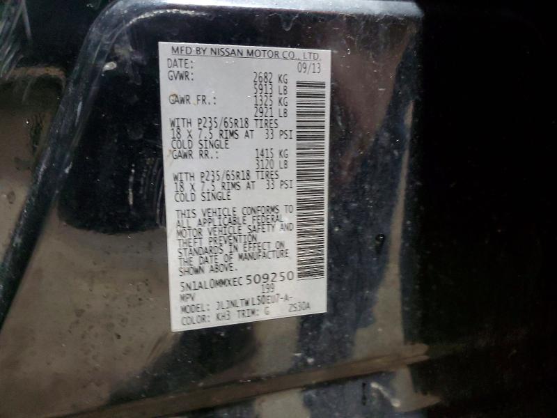 Aukcja sprzedaży 2014 Infiniti Qx60 Hybrid, vin: 5N1AL0MMXEC509250, numer aukcji: 50198796