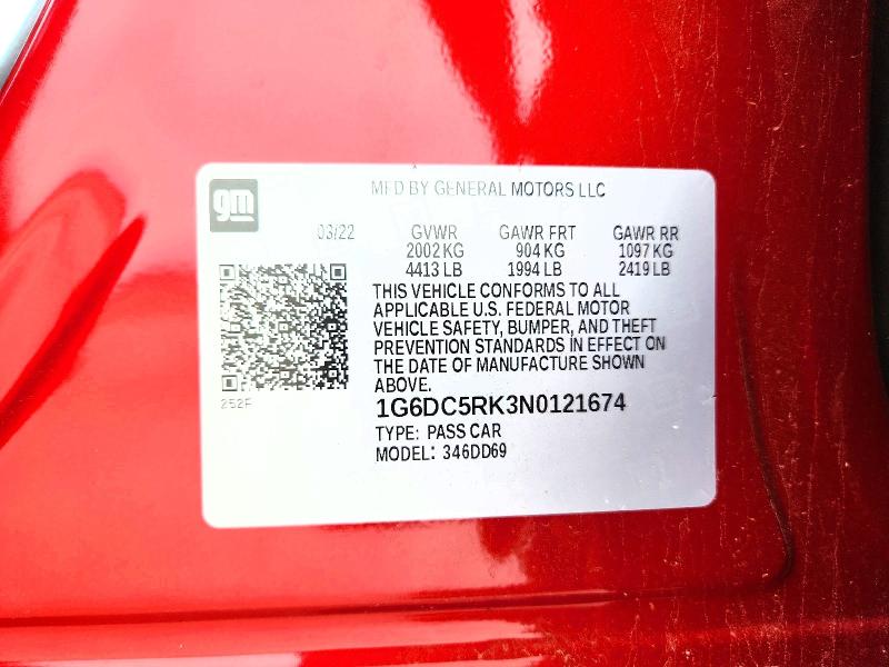 Aukcja sprzedaży 2022 Cadillac Ct4, vin: 1G6DC5RK3N0121674, numer aukcji: 51973996