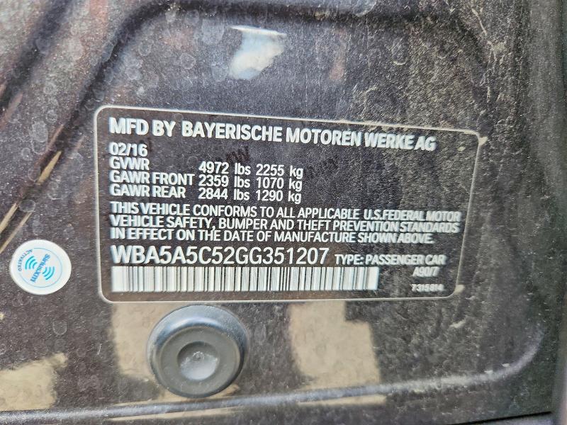 Aukcja sprzedaży 2016 Bmw 528, vin: WBA5A5C52GG351207, numer aukcji: 48526346