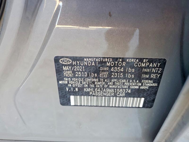 Aukcja sprzedaży 2021 Hyundai Sonata, vin: KMHL64JA9MA158374, numer aukcji: 50882566