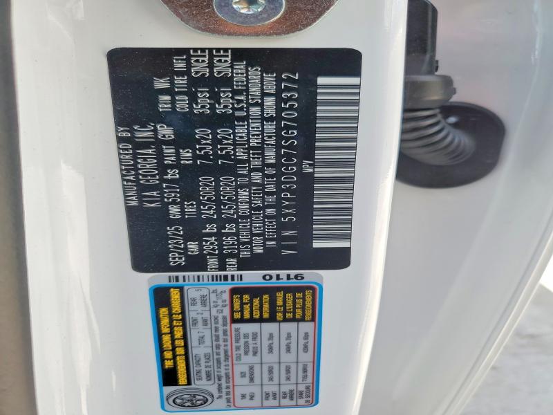 50263656 :رقم المزاد ، 5XYP3DGC7SG705372 vin ، 2025 Kia Telluride مزاد بيع
