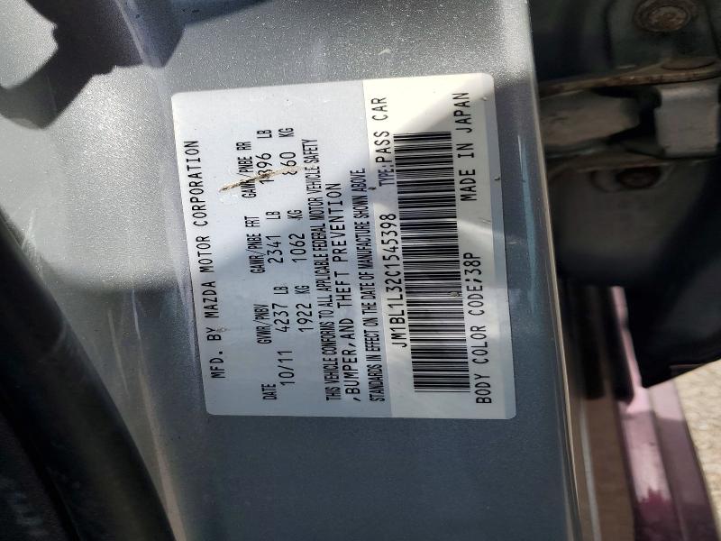 48189556 :رقم المزاد ، JM1BL1L32C1545398 vin ، 2012 Mazda Speed مزاد بيع