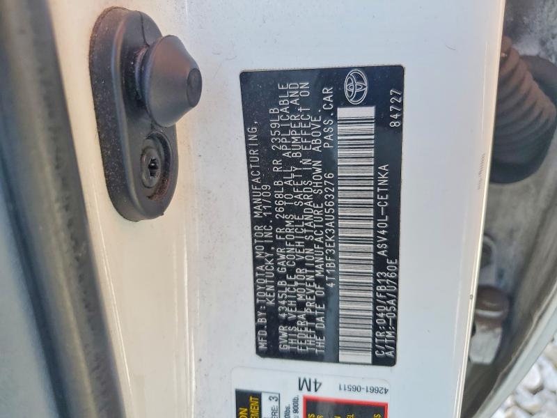 2010 Toyota Camry მანქანა იყიდება აუქციონზე, vin: 4T1BF3EK3AU563276, აუქციონის ნომერი: 47935796