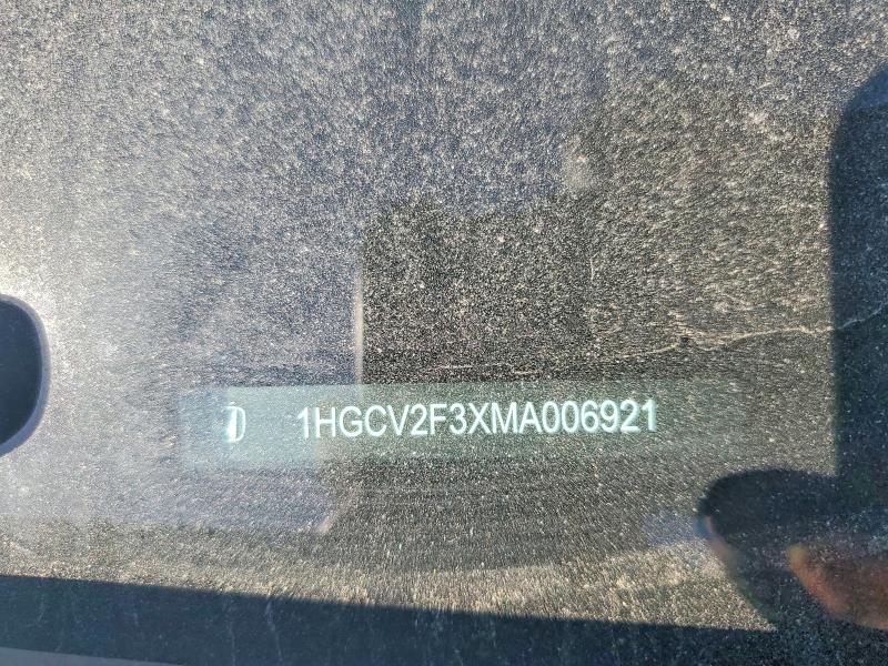 Продаж на аукціоні авто 2021 Honda Accord, vin: 1HGCV2F3XMA006921, номер лоту: 50104006