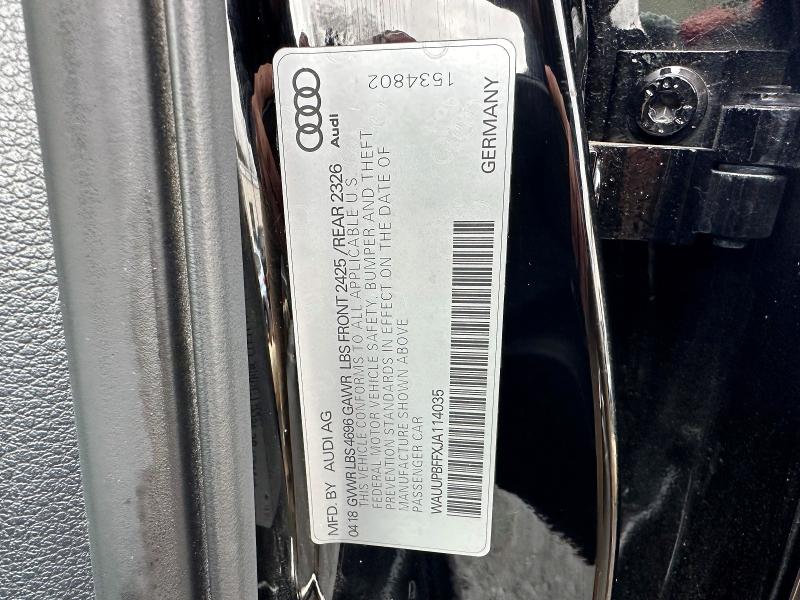 2018 Audi A3 მანქანა იყიდება აუქციონზე, vin: WAUUPBFFXJA114035, აუქციონის ნომერი: 48005746