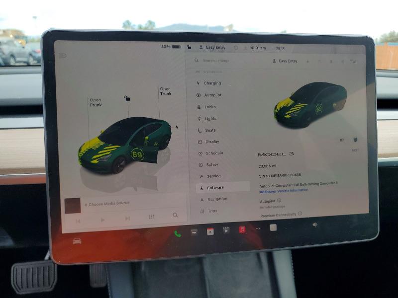 2023 Tesla Model 3 მანქანა იყიდება აუქციონზე, vin: 5YJ3E1EA4PF559438, აუქციონის ნომერი: 49181726