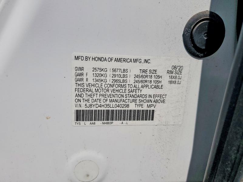 Продажа на аукционе авто 2020 Acura Mdx, vin: 5J8YD4H35LL040298, номер лота: 50195106