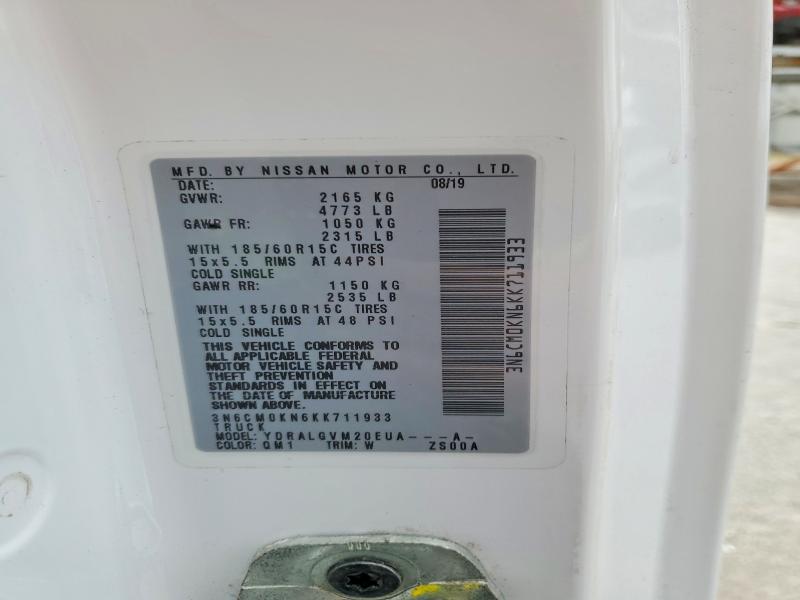 Продаж на аукціоні авто 2019 Nissan Nv200, vin: 3N6CM0KN6KK711933, номер лоту: 51486026