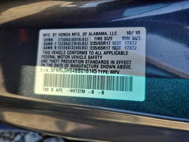 Aukcja sprzedaży 2011 Honda Odyssey, vin: 5FNRL5H64BB016145, numer aukcji: 51662166