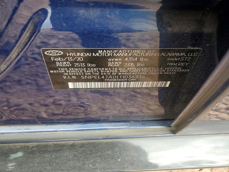 Продаж на аукціоні авто 2020 Hyundai Sonata, vin: 5NPEL4JA0LH036936, номер лоту: 48848356