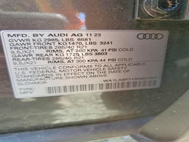 Aukcja sprzedaży 2024 Audi Q7, vin: WA1LXBF71RD007807, numer aukcji: 48866346