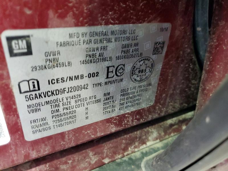 Aukcja sprzedaży 2015 Buick Enclave, vin: 5GAKVCKD9FJ200942, numer aukcji: 49817916