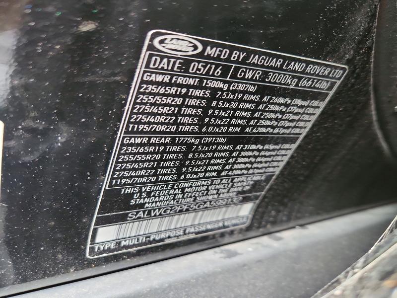 Продаж на аукціоні авто 2016 Land Rover Range Rover Sport, vin: SALWG2PF5GA599132, номер лоту: 51007856