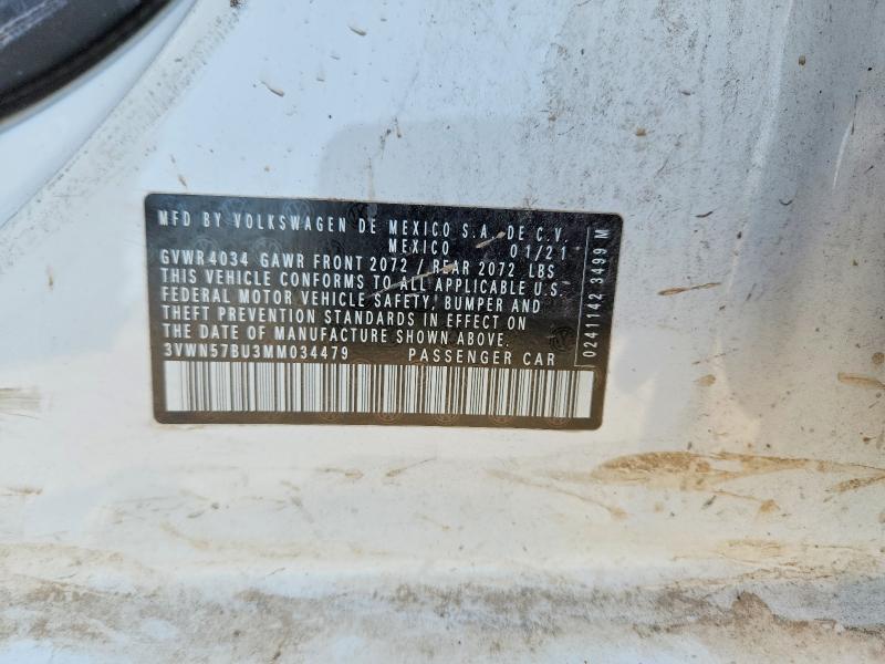 Продаж на аукціоні авто 2021 Volkswagen Jetta, vin: 3VWN57BU3MM034479, номер лоту: 50979816