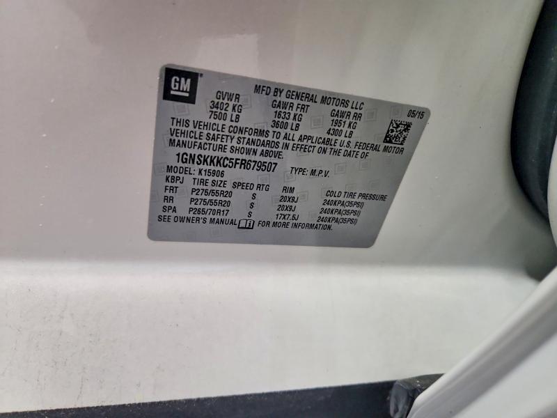 Aukcja sprzedaży 2015 Chevrolet Suburban, vin: 1GNSKKKC5FR679507, numer aukcji: 49706576
