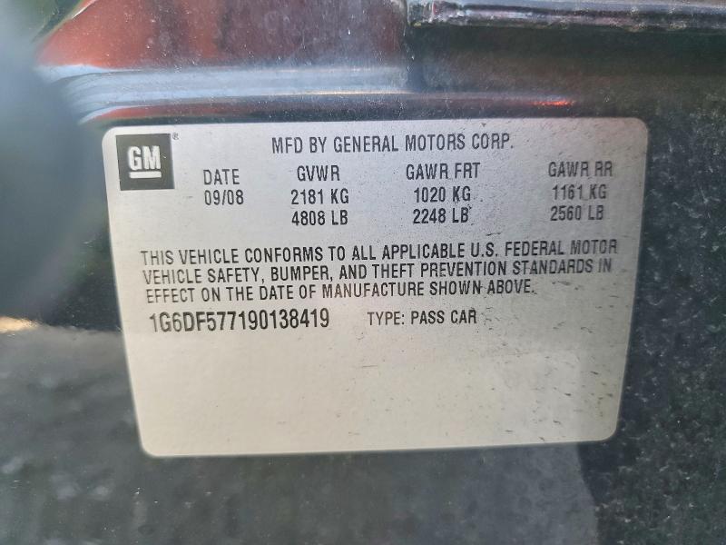 2009 Cadillac Cts მანქანა იყიდება აუქციონზე, vin: 1G6DF577190138419, აუქციონის ნომერი: 51366316