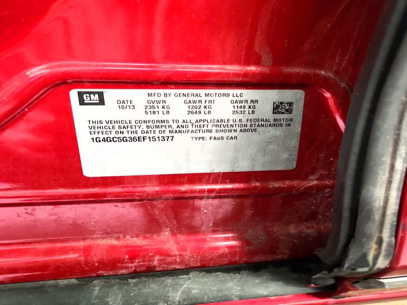 Продаж на аукціоні авто 2014 Buick Lacrosse, vin: 1G4GC5G36EF151377, номер лоту: 51133506