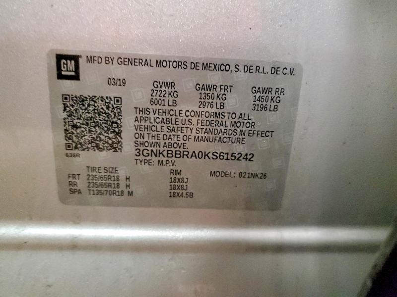 Продаж на аукціоні авто 2019 Chevrolet Blazer, vin: 3GNKBBRA0KS615242, номер лоту: 47922586
