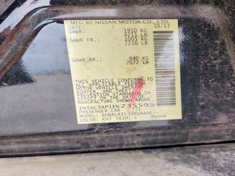 Aukcja sprzedaży 2014 Nissan Altima, vin: 1N4AL3AP1EN235595, numer aukcji: 50440456