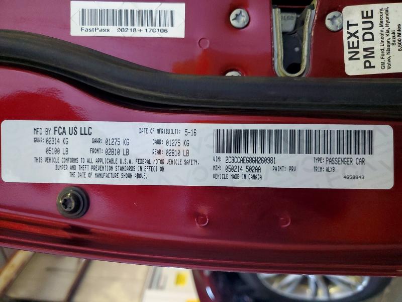 Продаж на аукціоні авто 2016 Chrysler 300c, vin: 2C3CCAEG8GH260981, номер лоту: 50315546